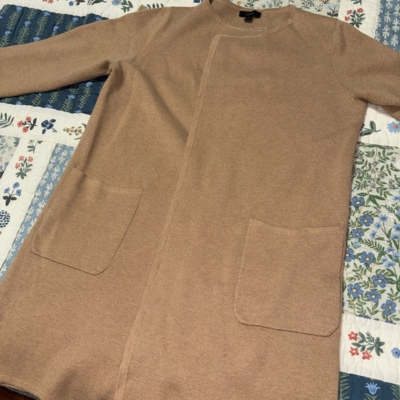 J. Crew Tan Juliette Collarless Women's Cardigan Sweater - Picture 6 of 12